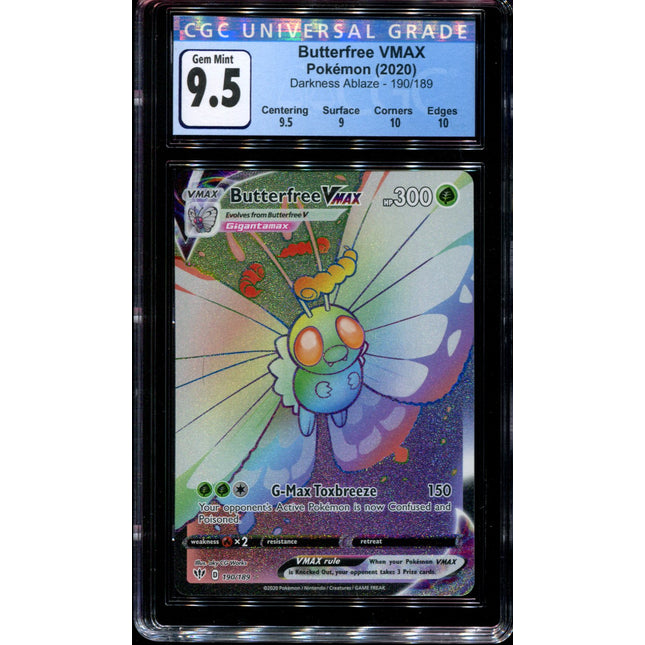 Butterfree Vmax - 190/189 - CGC 9.5 Gem Mint - Darkness Ablaze - 68054