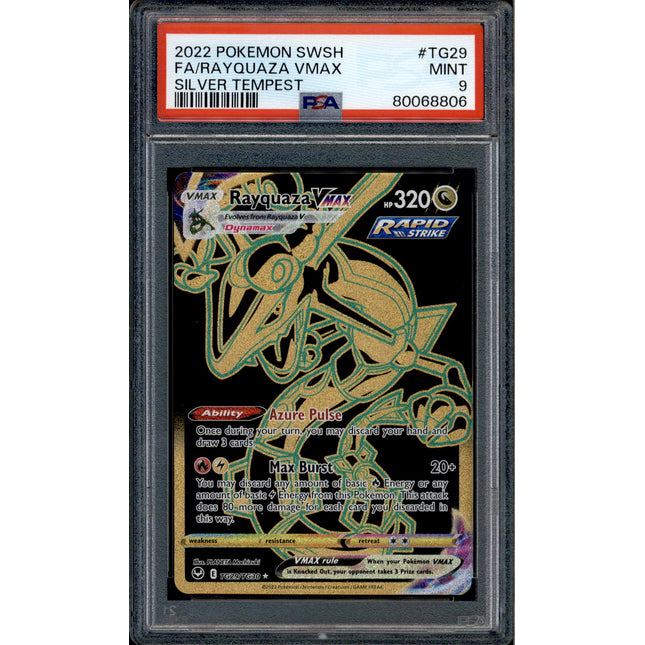 Rayquaza Vmax - TG29/TG30 - PSA 9 - Secret Rare - Silver Tempest - Pokemon - 68806