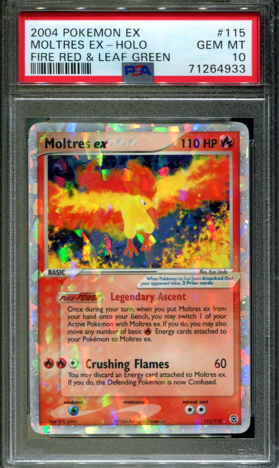 Pokemon Moltres Ex 115/112 Holo Secret Rare Fire Red Leaf Green PSA 10 GEM  MINT