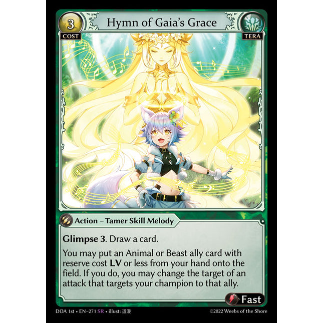 Hymn of Gaia's Grace - DOA 1st EN-271 - Super Rare - Near Mint - Foil - Grand Archive TCG
