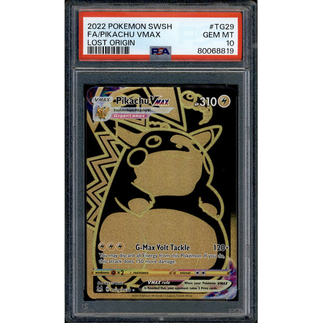 Pikachu Vmax - TG29/TG30 - PSA 10 - Secret Rare - Lost Origin - Pokemon - 68819