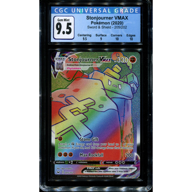 Stonjourner Vmax - 205/202 - CGC 9.5 Gem Mint - Sword & Shield - 02290