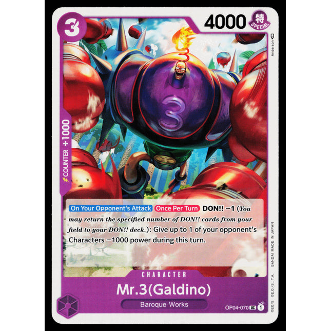 Mr. 3 (Galdino) - OP04-070 - NM - Uncommon - English OP04 - One Piece TCG