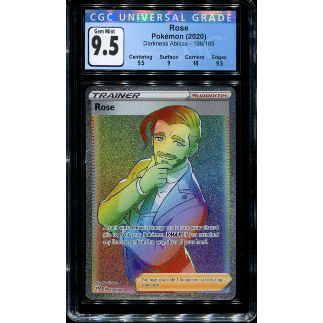 Rose - 196/189 - CGC 9.5 Gem Mint - Darkness Ablaze - 68081