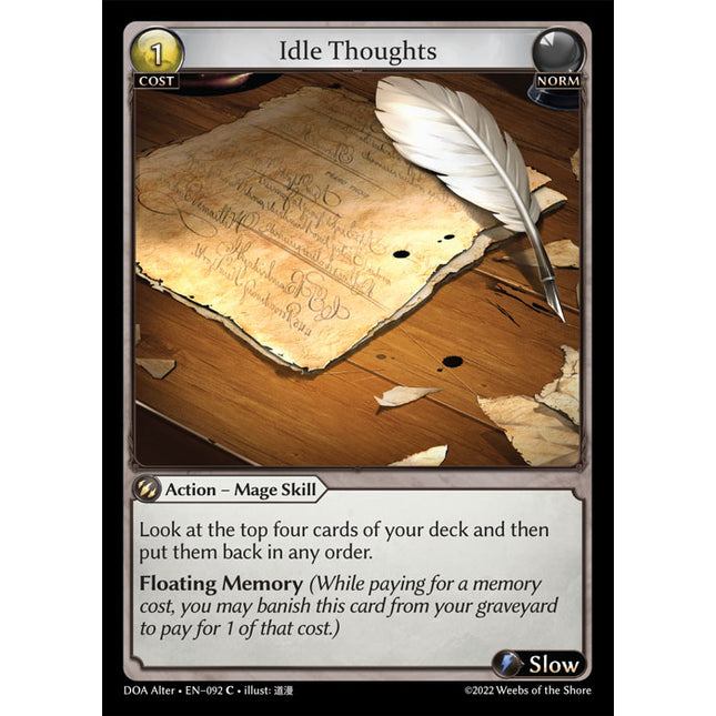 Idle Thoughts - DOA Alter EN-092 - x4 - Common - Near Mint - Non-Foil - Grand Archive TCG