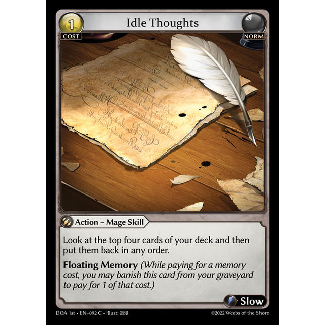 Idle Thoughts - DOA 1st EN-092 - Common - Near Mint - Non-Foil - Grand Archive TCG