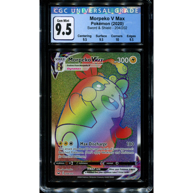 Morpeko Vmax - 204/202 - CGC 9.5 Gem Mint - Sword & Shield - 02304