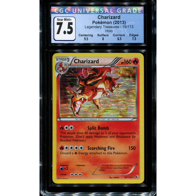 Charizard - 19/113 - CGC 7.5 - Holo - Legendary Treasures - 36768