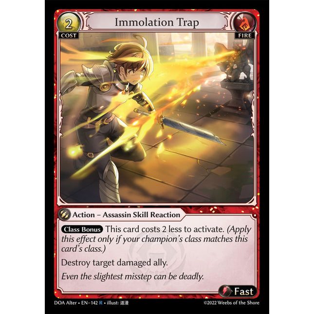 Immolation Trap - DOA Alter EN-142 - x1 - Rare - Near Mint - Non-Foil - Grand Archive TCG