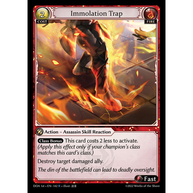 Immolation Trap - DOA 1st EN-142 - Rare - Near Mint - Non-Foil - Grand Archive TCG