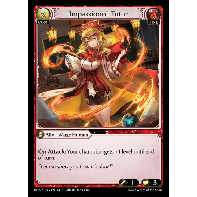 Impassioned Tutor - DOA Alter EN-143 - x1 - Uncommon - Near Mint - Non-Foil - Grand Archive TCG