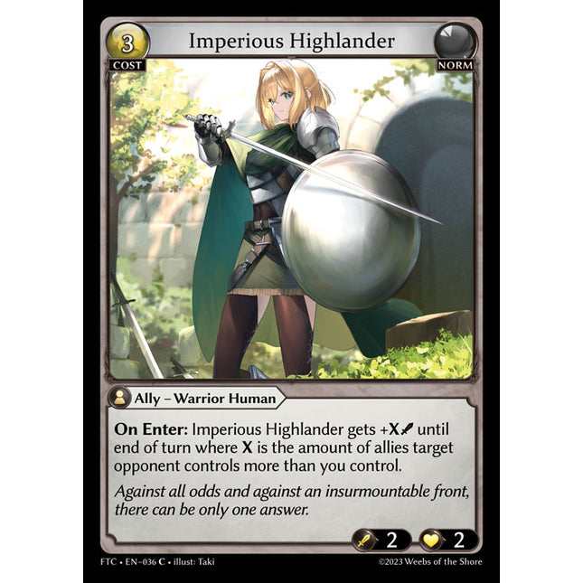 Imperious Highlander - FTC EN-036 - x1 - C - NM - Foil - Grand Archive TCG