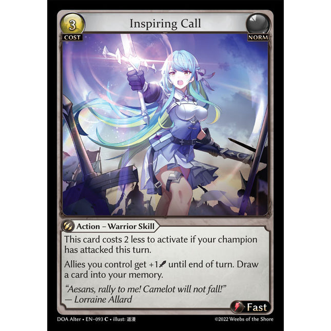 Inspiring Call - DOA Alter EN-093 - x4 - Common - Near Mint - Non-Foil - Grand Archive TCG