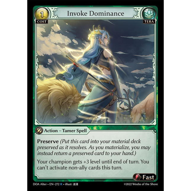 Invoke Dominance - DOA Alter EN-272 - x1 - Rare - Near Mint - Non-Foil - Grand Archive TCG