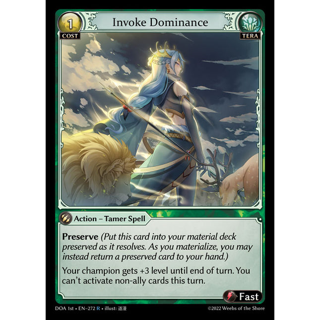 Invoke Dominance - DOA 1st EN-272 - Rare - Near Mint - Non-Foil - Grand Archive TCG