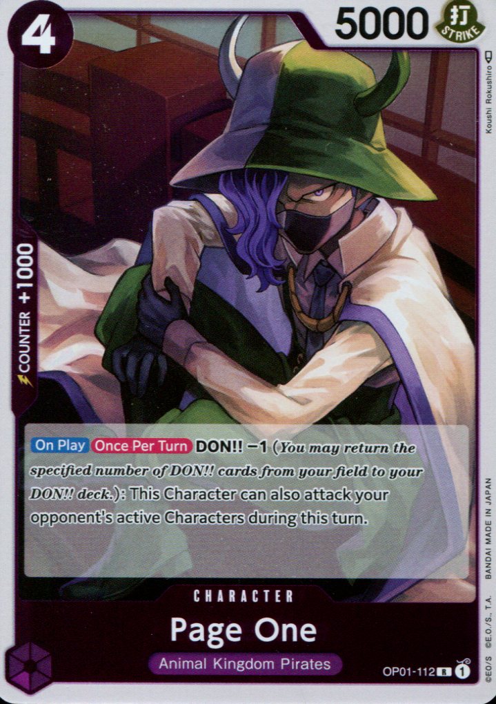 Page One - OP01-112 - Rare - English - One Piece TCG OP-01 Squeaks Game World Page One - OP01-112 - Rare - English - One Piece TCG OP-01 Squeaks Game World