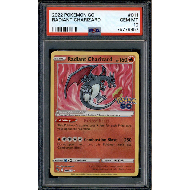 Radiant Charizard - 011/078 - PSA 10 - Ultra Rare - Pokemon GO - Pokemon - 79957