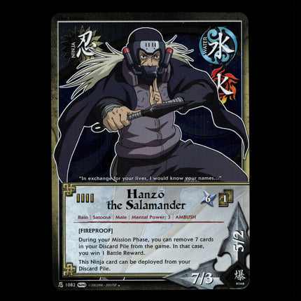 Hanzo the Salamander - 1082 - NM - 1st Edition Foil - S20 - Naruto CCG - D4-3