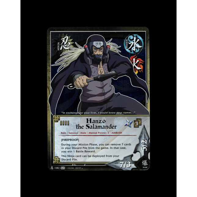 Hanzo the Salamander - 1082 - NM - 1st Edition Foil - S20 - Naruto CCG - D4-3