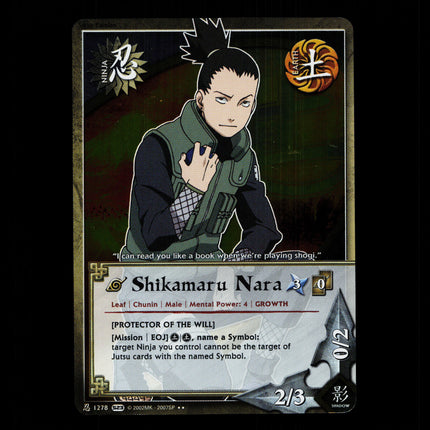 Shikamaru Nara - 1278 - NM - 1st Edition Foil - S23 - Naruto CCG - D4-42