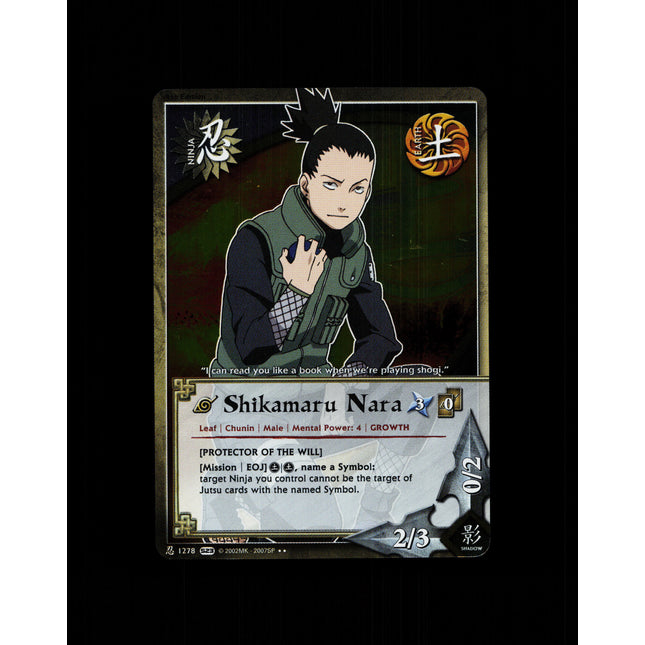 Shikamaru Nara - 1278 - NM - 1st Edition Foil - S23 - Naruto CCG - D4-42