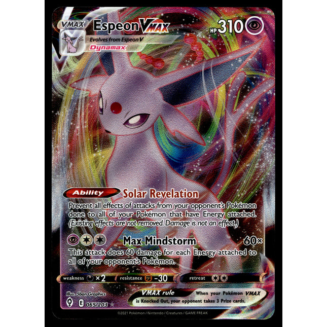 Espeon Vmax - 065/203 - NM - Ultra Rare - Evolving Skies - Pokemon - A9-2