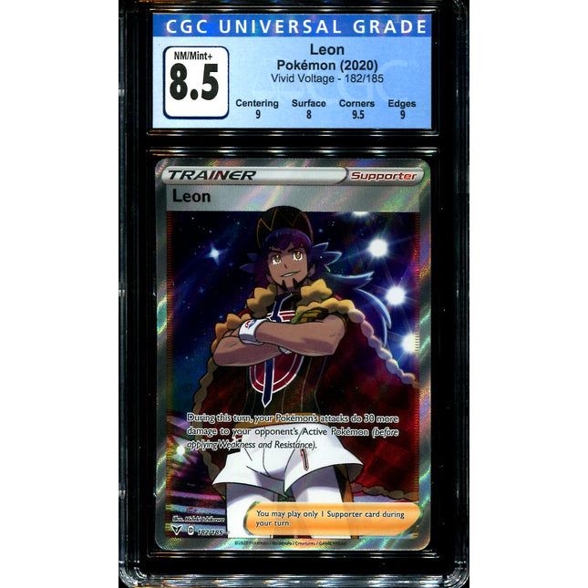 Leon - 182/185 - CGC 8.5 - Full Art - Vivid Voltage - Pokemon - 28261