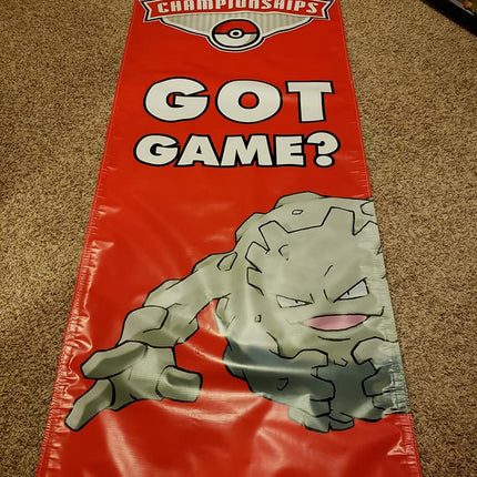 Geodude, Graveler, Golem - Pokemon Regional Championships - Set of 3 Tall Tarp Banners - 36"x120"