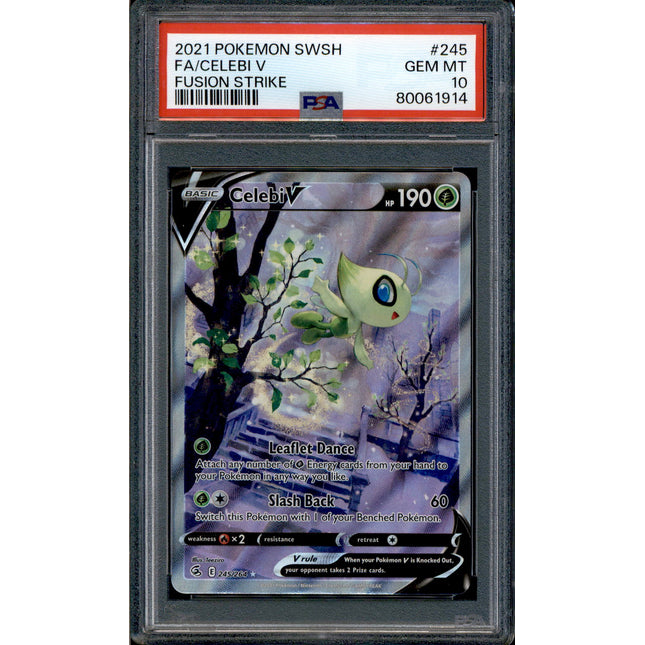 Celebi V - 245/264 - PSA 10 - Alt Art - Fusion Strike - Pokemon - 61914