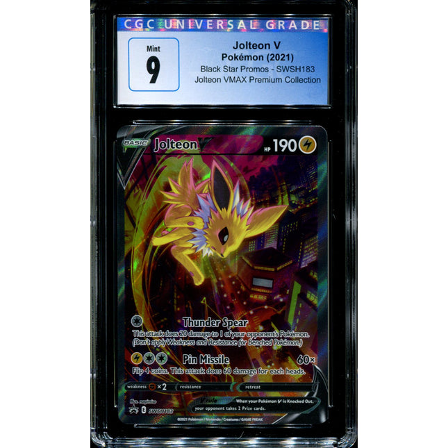 Jolteon V - SWSH183 - CGC 9 - Black Star Promos - Alternate Art - Pokemon - 92341