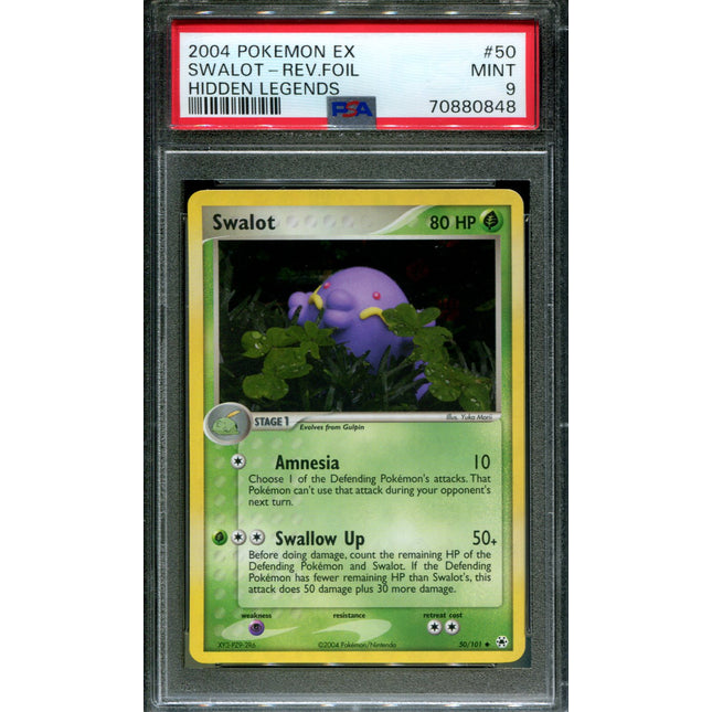 Swalot - 50/101 - PSA 9 - Reverse Holo - Hidden Legends - Pokemon - 80848