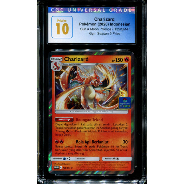 Charizard - 135/SM-P - CGC 10 - Sun & Moon Promos - Indonesian - Gym 5 - Pokemon - 94145
