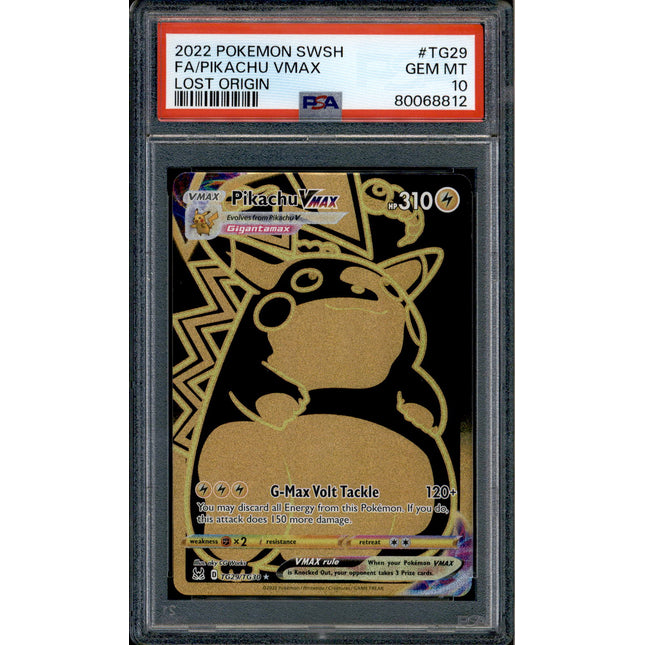 Pikachu Vmax - TG29/TG30 - PSA 10 - Secret Rare - Lost Origin - Pokemon - 68812
