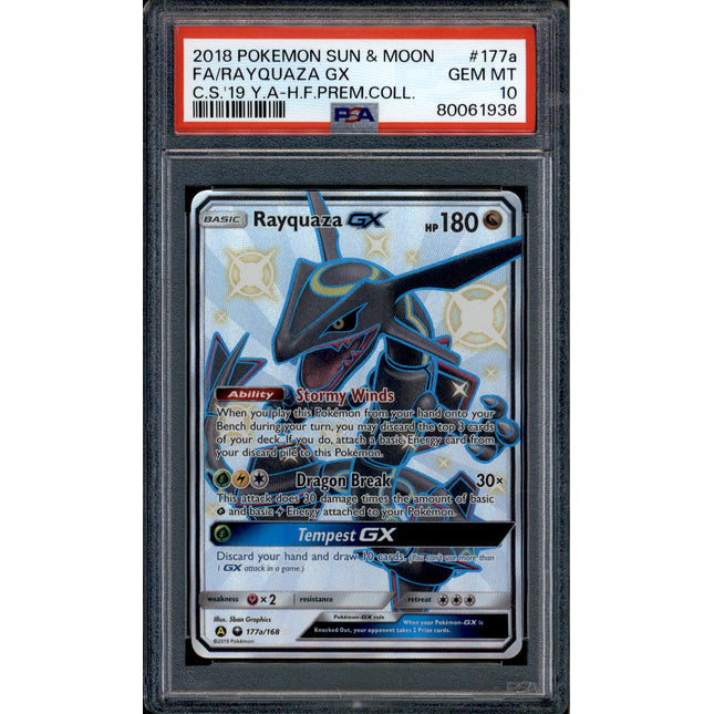 Rayquaza GX - 177a/168 - PSA 10 - Shiny GX - Hidden Fates - Pokemon - 61936