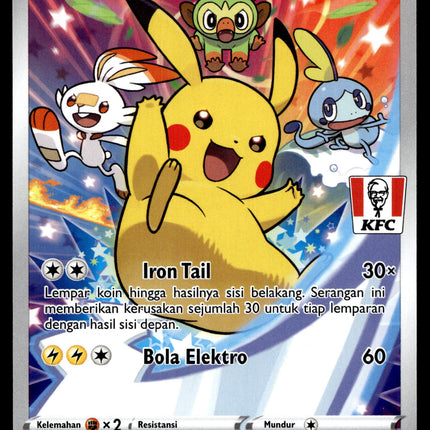 Pikachu - 016/S-P - PSA NM - Indonesian - KFC - Promo - Pokemon - A1-44