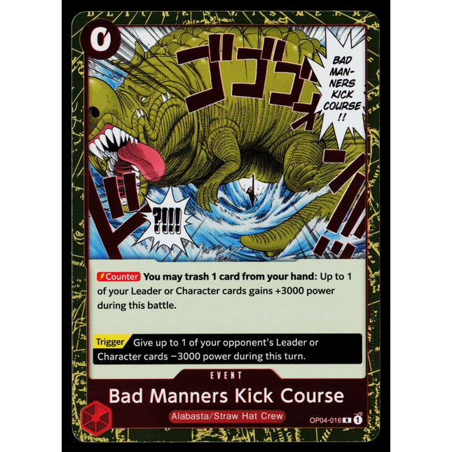 Bad Manners Kick Course - OP04-016 - NM - Rare - English OP04 - One Piece TCG