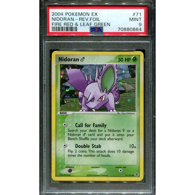 Nidoran - 71/112 - PSA 9 - Reverse Holo - FRLG - Pokemon - 80864