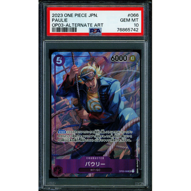 Paulie - OP03-066 - PSA 10 - Alt Art Japanese - OP03 - One Piece - 65742