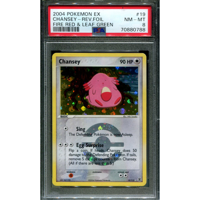 Chansey - 19/112 - PSA 8 - Reverse Holo - FRLG - Pokemon - 80788