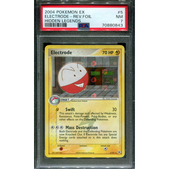 Electrode - 5/101 - PSA 7 - Reverse Holo - Hidden Legends - Pokemon - 80843
