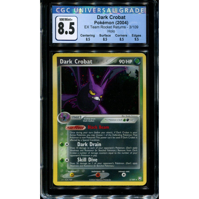 Dark Crobat - 3/109 - CGC 8.5 - Holo - Team Rocket Returns - 36667
