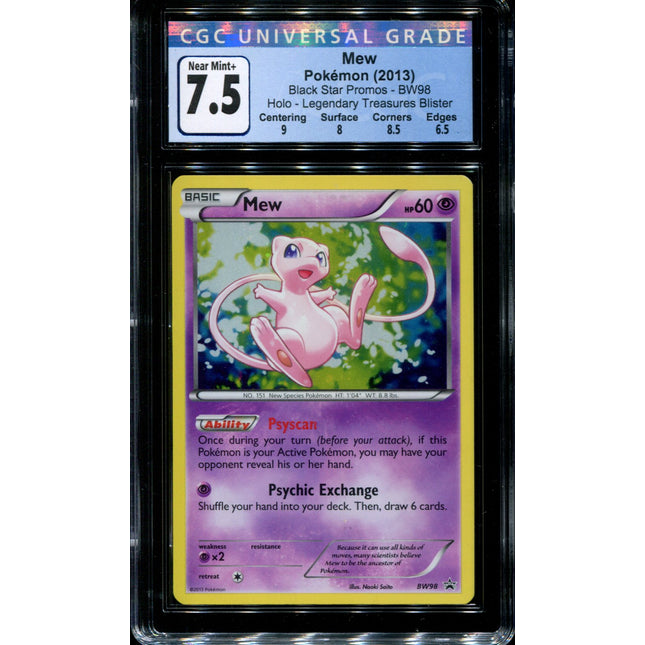 Mew - BW98 - CGC 7.5 - Legendary Treasures - Black Star Promo - 36549