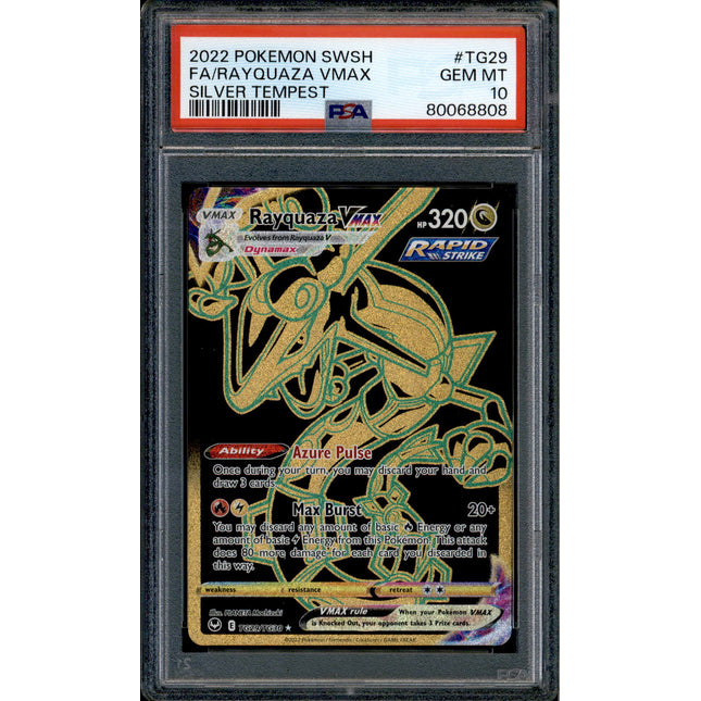 Rayquaza Vmax - TG29/TG30 - PSA 10 - Secret Rare - Silver Tempest - Pokemon - 68808