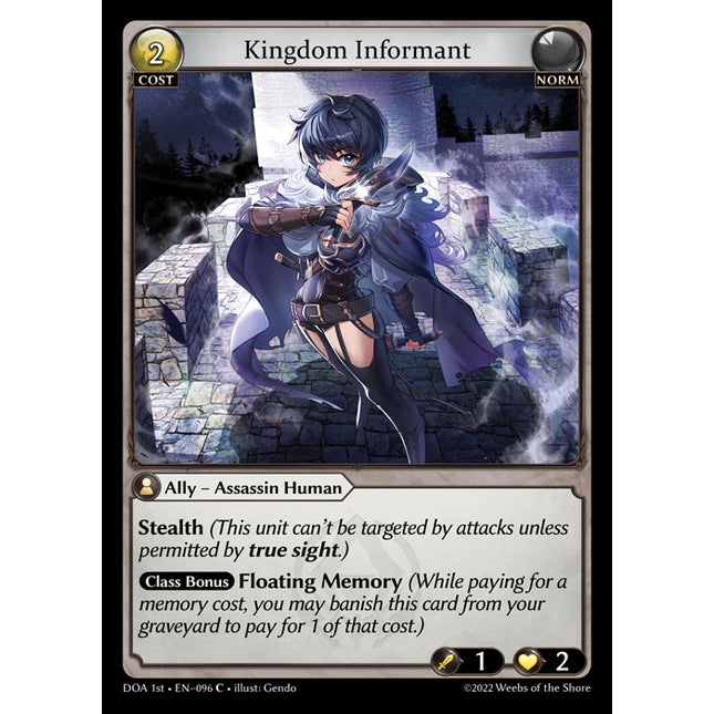 Kingdom Informant - DOA 1st EN-096 - Common - Near Mint - Non-Foil - Grand Archive TCG