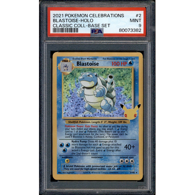 Blastoise - 2/102 - PSA 9 - Holo - Celebrations - Pokemon - 73382