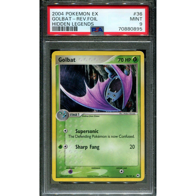 Golbat - 36/101 - PSA 9 - Reverse Holo - FRLG - Pokemon - 80895