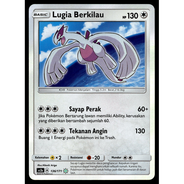 Shining Lugia - 136/171 - NM - Indonesian Ultra Rare - Legends Awakened - Pokemon - B1-37