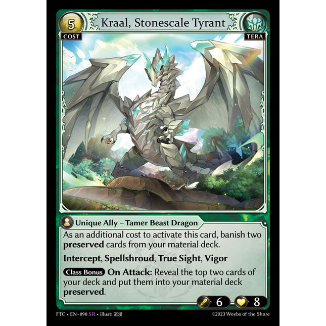 Kraal, Stonescale Tyrant - FTC EN-090 - x1 - SR - NM - Foil - Grand Archive TCG