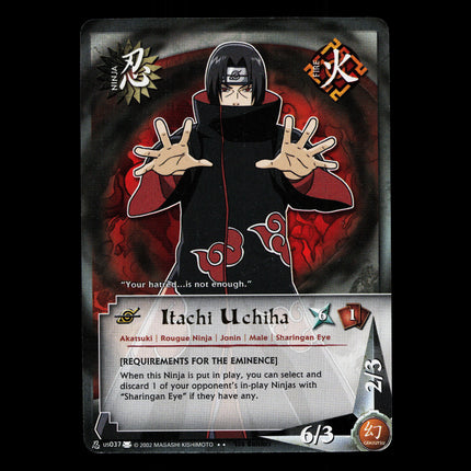 Itachi Uchiha - us037 - NM - 1st Edition - Rare - Naruto CCG - D4-188