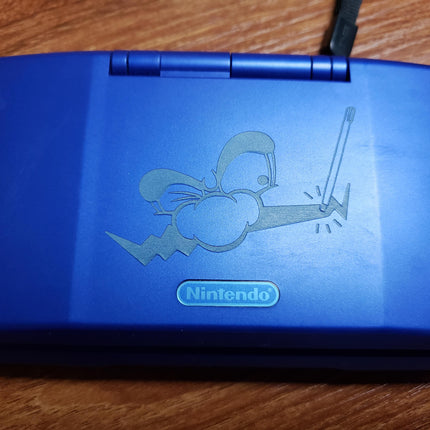 Nintendo DS Blue Console - Nintendo World New York - Etched Wario Ware Design - Extremely Rare - Used